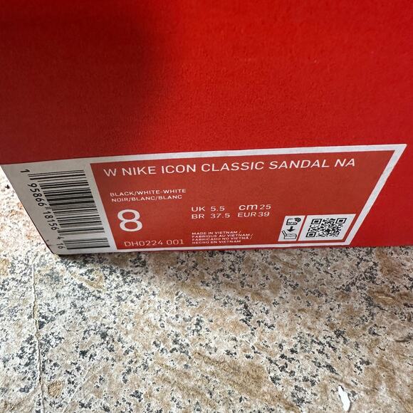 Nike Icon Classic Sandal Black White Platform Wedge DH0224-001 Women Size 8 - Picture 14 of 15